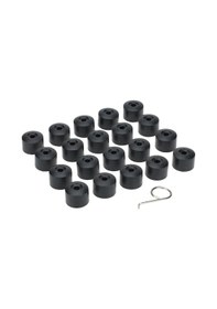 Resim Moveevo Vw Araçları İçin 17mm Yıldız Delikli Lastik Vida Toz Koruma Kapağı 20 Adet + Uygulama Aracı 