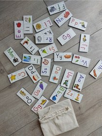 Resim Renkli Resimli Alfabe Domino Puzzle 