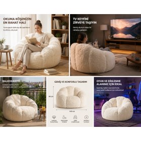 Resim puffiber Puf Koltuk Çiçek Tasarımlı Peluş Armut Koltuk Rahat TV ve Okuma Koltuğu 105x80 cm 