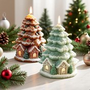 Resim 1 Adet Silikon Noel Ağacı Kalıbı, Çok Katmanlı Tasarım & Detaylı Karlı Ev ve Yaprak Kesimleri - Tebeşir, El Yapımı Sabun, Mum Yapımı İçin Şeffaf DIY Zanaat Kalıbı (Aromaterapi Uyumlu) - Hassas Yaprak ve Pencere Desenli, Çevre Dostu Esnek Tatil Süsleme Kalıbı. Mükemmel Hediye Fikri! 