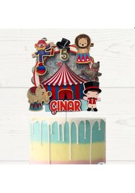 Resim Sirk Temalı İsme Özel Doğum Günü Pasta Parti Süsü Cake Topper 