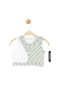 Resim Xo Kids Kız Çocuk Atlet Bluz 4-8 Yaş 36515 Ekru - Yeşil 