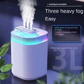 Resim 3L Büyük Kapasiteli 3 Nozullu Nemlendirici, Taşınabilir Masaüstü Nemlendirici, Çok Fonksiyonlu Atomizer, Büyük Kapasiteli Ev Yüksek Sis Masaüstü Nemlendirici, Yatak Odası ve Masaüstü Nemlendirici için Uygun, Ev Yatak Odası Nemlendirici 