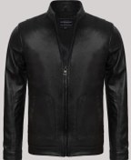 Resim Hakiki Kuzu Derisi Siyah Erkek Deri Mont Neymar Deri Ceket Siyah 