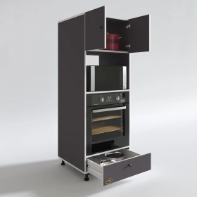 Resim Kenzlife fırın dolabı kamile gri 162*60*56 mutfak çekmeceli ayaklı banyo kiler ofis 