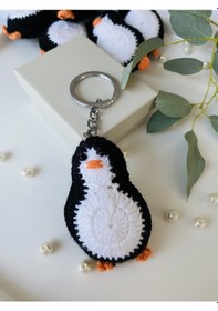 Resim Fynbos Amigurumi Penguen Figürlü El Yapımı Anahtarlık 