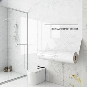 Resim Kendinden Yapışkanlı Su Geçirmez Mutfak Duvar Yağ Stickerı, Mermer Desenli Lavabo Arka Panelleri 