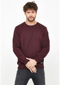 Resim MMetalic Basic Bisiklet Yaka Erkek Sweatshirt Bordo 