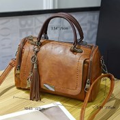 Resim Vintage Kadın Unisex Omuz Çantası Büyük Kapasiteli Fermuarlı Crossbody El Çantası Ayrılabilir Askılı Tote Bag 