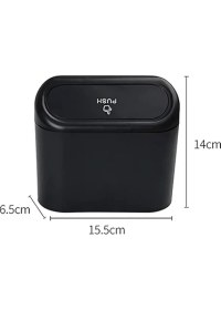 Resim Yenibağ Figiza Siyah Portatif Araç İçi Çöp Kovası Kapaklı Taşınabilir Ofis Çöp Kutusu 