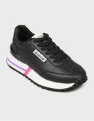 Resim Versace Kadın Marka Logolu Rahat Taban Bağıcıklı Siyah1 Sneaker 75VA3SH1ZP346-899 