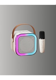 Resim Ucuztekno Bluetooth Karaoke Mikrofon Ve Hoparlör Seti Taşınabilir 