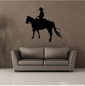 Resim Folyo Sticker Kovboy 50cm Uzunluk Siyah 