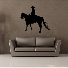 Resim Folyo Sticker Kovboy 50cm Uzunluk Siyah 