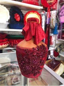 Resim Nilce Organizasyon Kadife aplikli testi bordo 