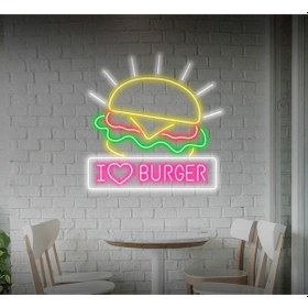 Resim Twins Led I Burger Yazılı Ve Şekilli Neon Tabela Pembe Model:model:62673366 