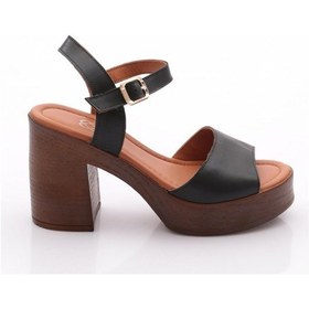Resim Dgn 2004 Kadin Topuklu Sandalet Siyah 