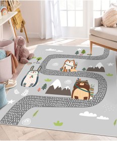 Resim VİVİCAHOME Dijital Baskı Kaymaz Taban Makinede Yıkanabilir Çocuk Odası Halısı Bebek Odası Halısı VCH 