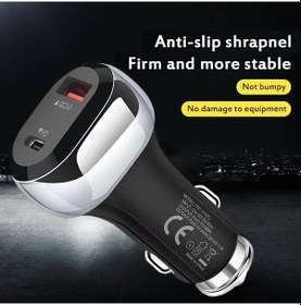 Resim Taşınabilir 2 Bağlantı Noktalı Usb + Tip-c Pd 20w Şarj Cihazı Hızlı Şarj Qc3.0 Cep Telefonu Şarj Cihazı Hızlı Araç Şarj Cihazı 