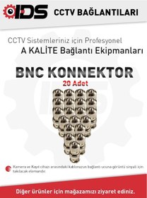 Resim Ids - 20 Adet - Paslanmaz Metal Bnc Konnektör Güvenlik Kamerası 