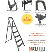 Resim Kutlu Dayanıklı 4+1 Metal Basamaklı Merdiven 