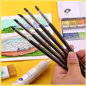 Resim 5 Adet Silikon Yağ Boya Fırçası Seti, Su Kalem, Su Boya Karıştırma Sıvıları için Özel Kalem, Silikon Kalem, Özel Kalem, Baskı Kalem, Noktalama Kalem, Tırnak Su Boya Kil Seti Kalem 