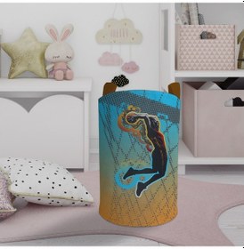 Resim Mekta Home Bebek Ve Çocuk Odası Basketbol Desenli Oyuncak Sepeti Renkli Çok Renkli 