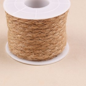 Resim 10m Haki Örgülü Jüt İpi - 5mm Kalınlık, Hediye Paketleme & Giysi Aksesuarları için DIY Vintage El İşi Kordonu 