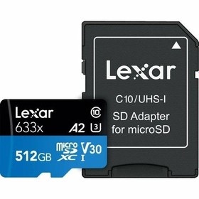Resim Lexar 512GB 633x MicroSDHC Hafıza Kartı 
