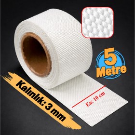 Resim Badem10 Takviyeli Amyant Lifli 5 Metre En: 10 cm Kalınlık: 3 mm Cam Elyaf Sargı Bezi Isı Yalıtım Yanmaz Bant 