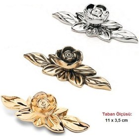 Resim Mobaksaksesuar Gül Dekoratif Country Düğme Kulp Krom Altın Antik 