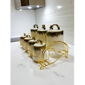 Resim Baharat Takımı PORSELEN15 Parça Gold Sıtantlı Set Aksoylar Home Avm 