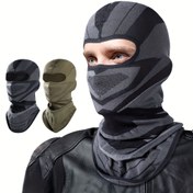 Resim Motorcycle Riding Balaklava Hat Başlık Kapak Maskesi Nem Emme ve Ter Emiciliği Örgü Tek Parça Kalıp Nefes Alabilen Motosiklet için Uygun 
