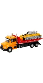 Resim Maxx Wheels Sesli ve Işıklı Model Araçlar - Kırmızı Kabin Tır-Helikopter 