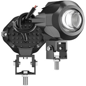 Resim Motosiklet Sis Farı Spot Led Beyaz Sarı Renk Metal Kasa 2 Adet Takım Motosiklet Ekipman Lamba 