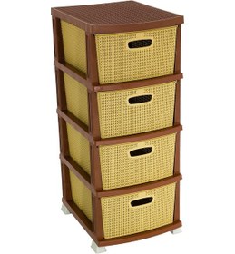 Resim Sağlam Plastik Örgü Komidin 4 Çekmeceli Sebzelik Çölbeji Çok Renkli 