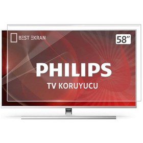 Resim Philips Uyumlu 58PUS8506/62 TV EKRAN KORUYUCU - Philips Uyumlu 58" inç 146 cm T 