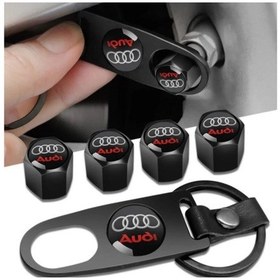 Resim Gardenauto Audi Paslanmaz Çelik Sibop Kapağı ve Anahtarlık Seti 