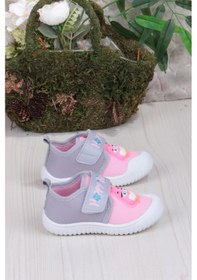 Resim Fort 3356 Gz Kuş Figürlü Anaokulu Kreş Ev Kız Çocuk Keten Panduf Ayakkabı Pembe 
