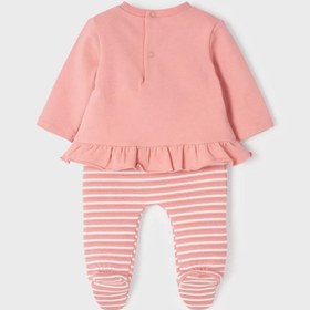 Resim Yendogan Kız Bebek Pullover Dolgulu Pantolon 2 Li Set 2506 - PEMBE / 0-1 ay 