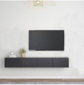 Resim Tv Ünitesi Tv Sehpası Alt Modül Antrasit 240 Cm Mdf JOY TV ÜNİTES 