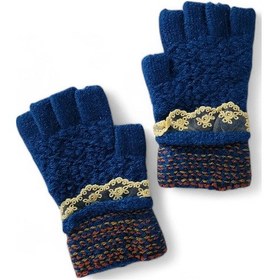 Resim Dantel Zamanı Eldiven Mavi Beyaz 