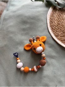 Resim Aia&Co Zürafa Emzik Zinciri - Emzik Askısı Emzik Tutucu Amigurumi Figürlü 