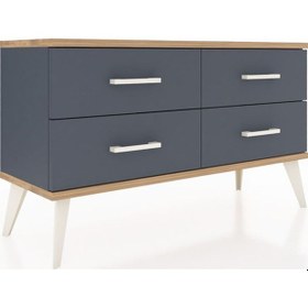 Resim Arges Şifonyer 4 Raflı 88x30x48 Antrasit-çam/antrasit Çam/antrasit 
