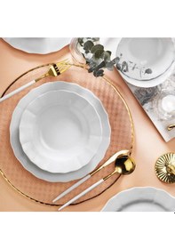 Resim Porland Wavy Beyaz 18 Parça Yemek Takımı 