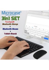 Resim Microcase Samsung Uyumlu S11 Ultra 14.6 İnch Tablet İçin Tablet Bluetooth Touchpad Klavye 28 Cm Tr Sticker + Mouse + Stand - Al2757 Tablet Tutucu 