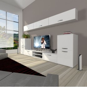 Resim Decoraktiv Eko 9 Mdf Dvd Tv Ünitesi Tv Sehpası - Parlak Beyaz 