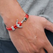 Resim Erkekler için Denizcilik Çapa Bilekliği - Ağır Hizmet Tipi Örgülü Halat ile Metal Kancalı, Kırmızı ve Siyah Paracord Tasarımı, Rahat Giyim, Partiler ve Açık Hava Aktiviteleri için Ayarlanabilir Toka, Parti Aksesuarı, Dayanıklı Bileklik, Erkekler için Çapa Bilekliği, Tekne Çapa Yüzüğü, Erkekler için Bileklik 