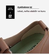 Resim El Dikişli Mikrofiber Deri Günlük Ayakkabı - Siyah Siyah 