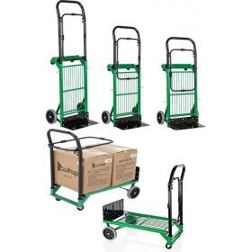 Resim Stilmax Yükseklik Ayarlı Çok Fonksiyonlu Portatif Katlanır Koli Yük Paket Taşıma El Arabası 100KG 